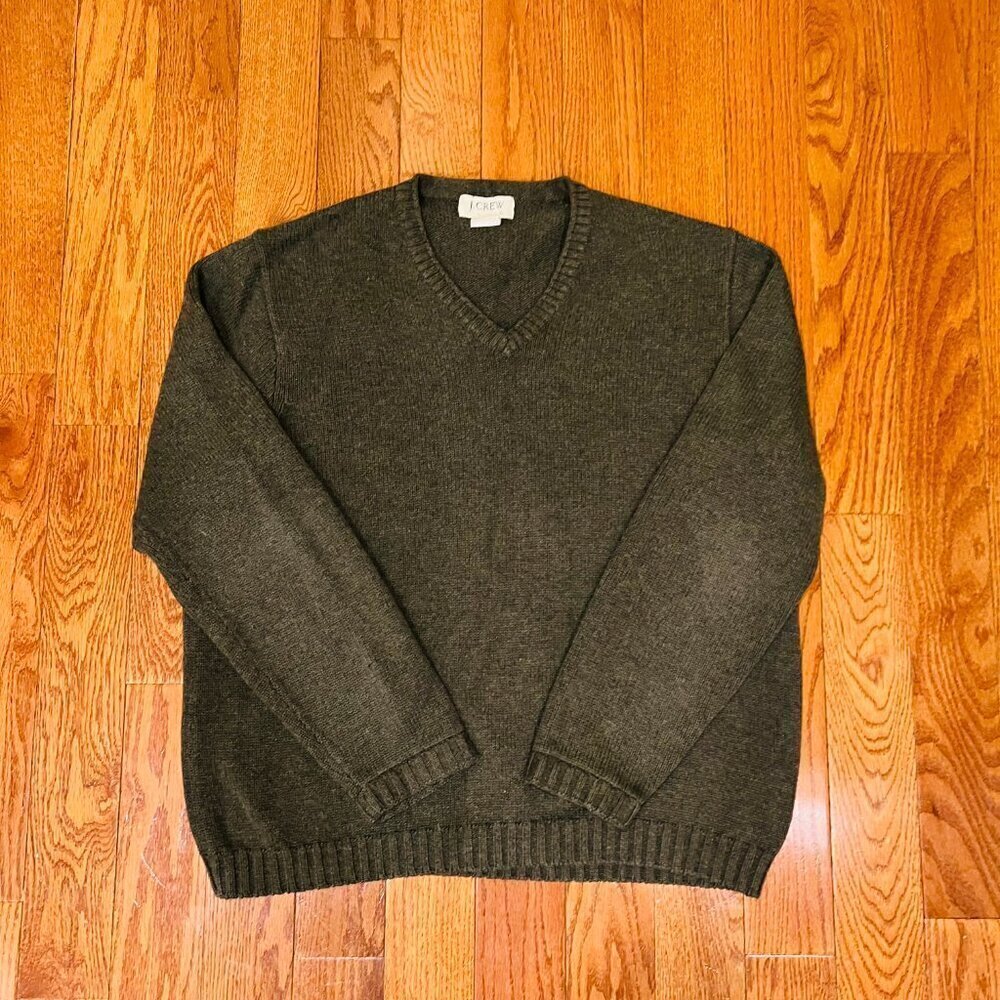 Vintage J Crew 90's Cotton Knit Sweater Men’s Size Large Green Oarsman - Picture 11 of 16